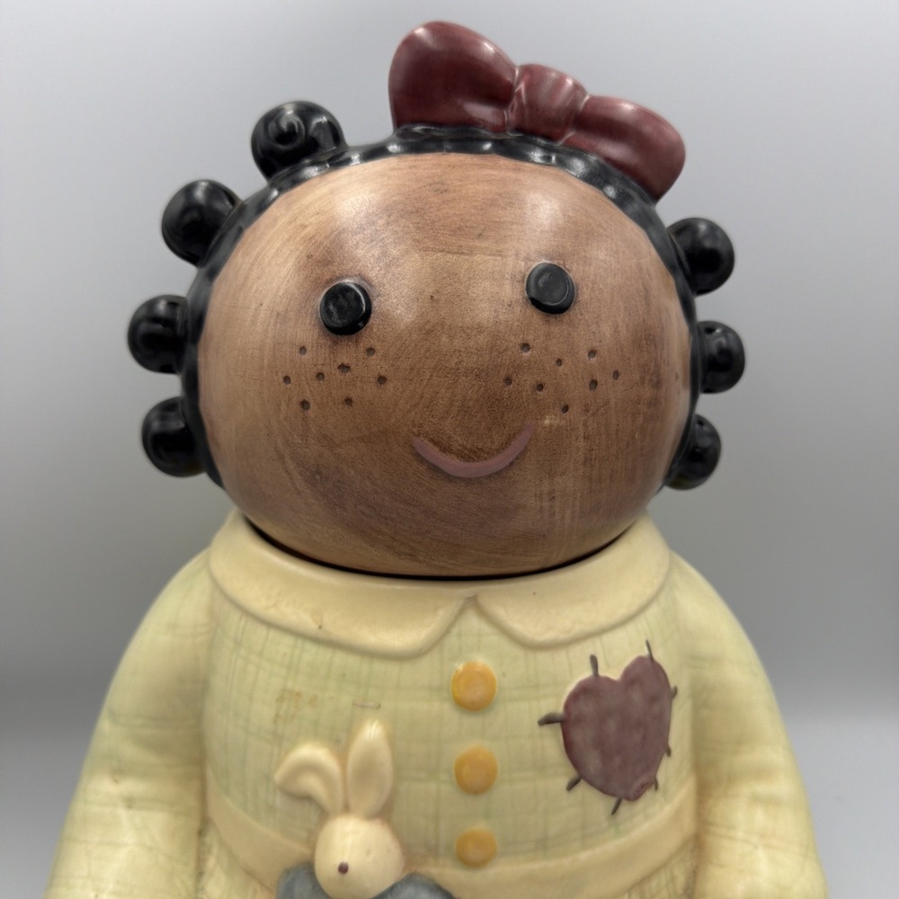 Treasure Craft Cookie Jar Black Rag Doll "Spice" 14" H x 10" L Vintage USA - Picture 2 of 10